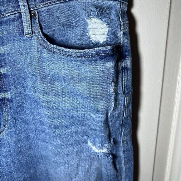 Frame SZ 30 Womens Le Beau Crop Mid Rise Jeans Distressed Raw Hem Walden Rock - Picture 5 of 12